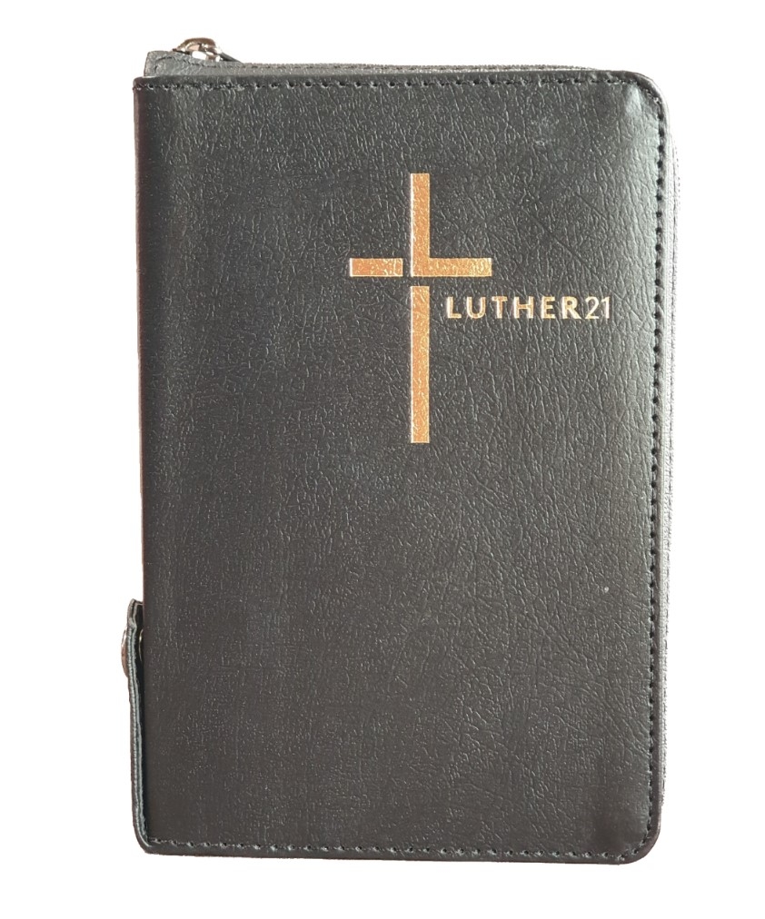 Biblia in limba germana - La Buona Novella Bibel - piele ecologica, culoare negru, fermoar, index, margini aurii