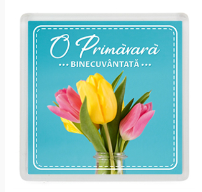 Magnet de frigider cu text : " O primavara binecuvantata .." [01]