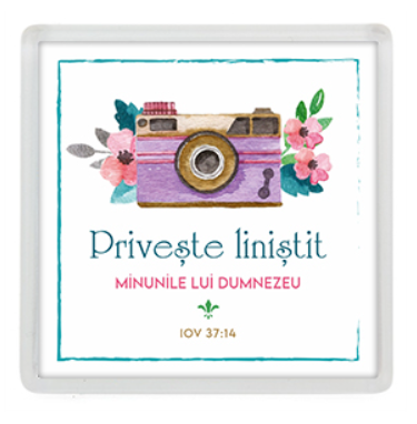 Magnet de frigider - Verset:  "Priveşte liniştit minunile lui Dumnezeu" Iov 37:14  [12]