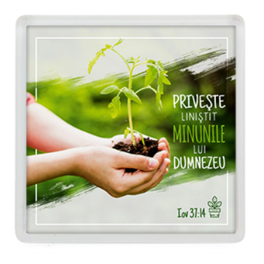 Magnet de frigider - Verset:  "Priveşte liniştit minunile lui Dumnezeu" Iov 37:14    [21]