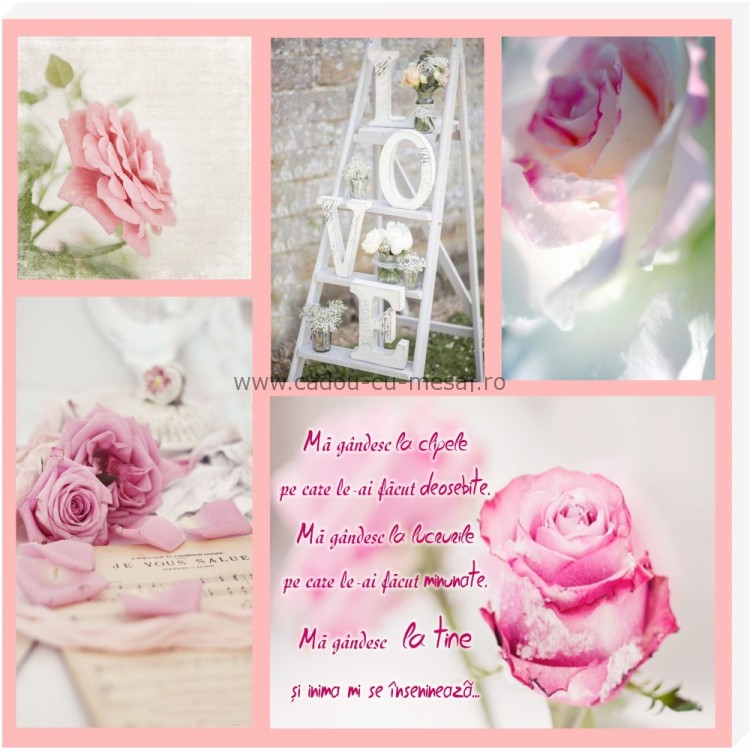 Tablou colaj vintage - Mă gândesc la tine (30x30 cm) Tablou colaj vintage - Mă gândesc la tine (30x30 cm)