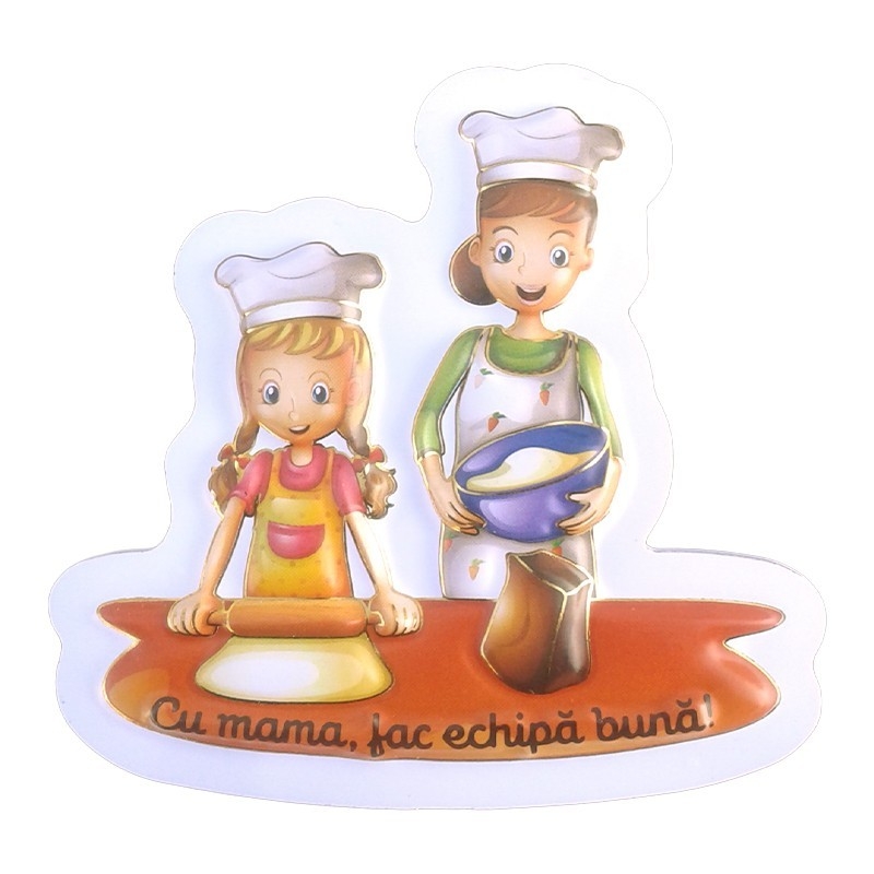 Magnet plastic - Cu mama, fac echipa buna! Magnet plastic - Cu mama, fac echipa buna!