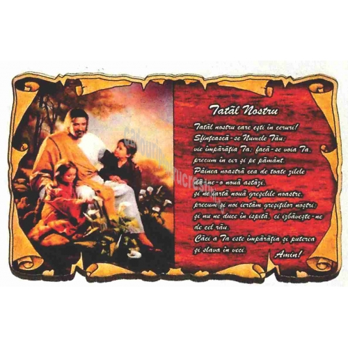 Magnet, din lemn Tatal Nostru