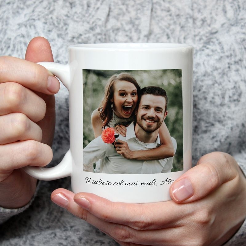 Cană personalizată cu poză și nume – Melodie cu cod QR Cană personalizată cu poză și nume – Melodie cu cod QR