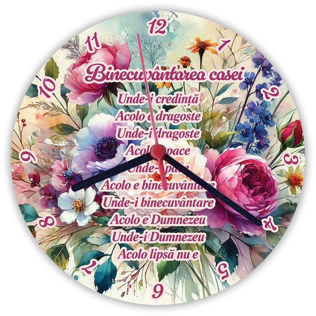 Ceas personalizat cu mesaj creștin - Binecuvântarea casei Ceas personalizat cu mesaj creștin - Binecuvântarea casei