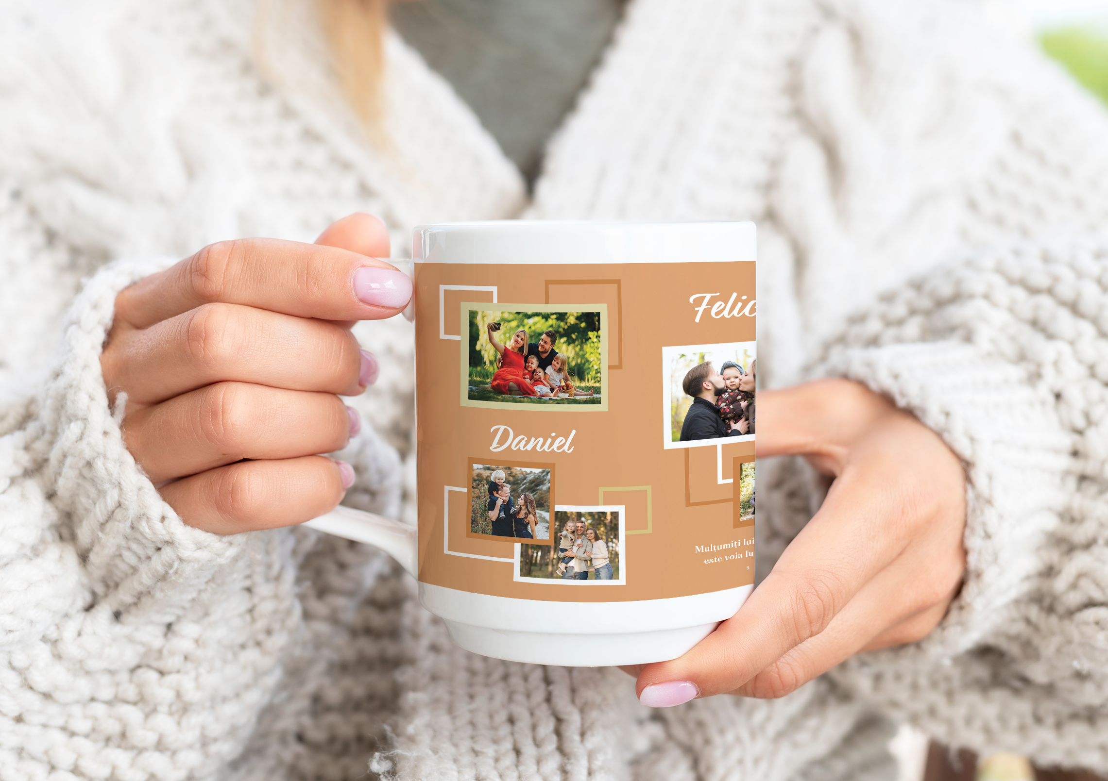 Cană personalizată cu poză,nume Familie- verset biblic2