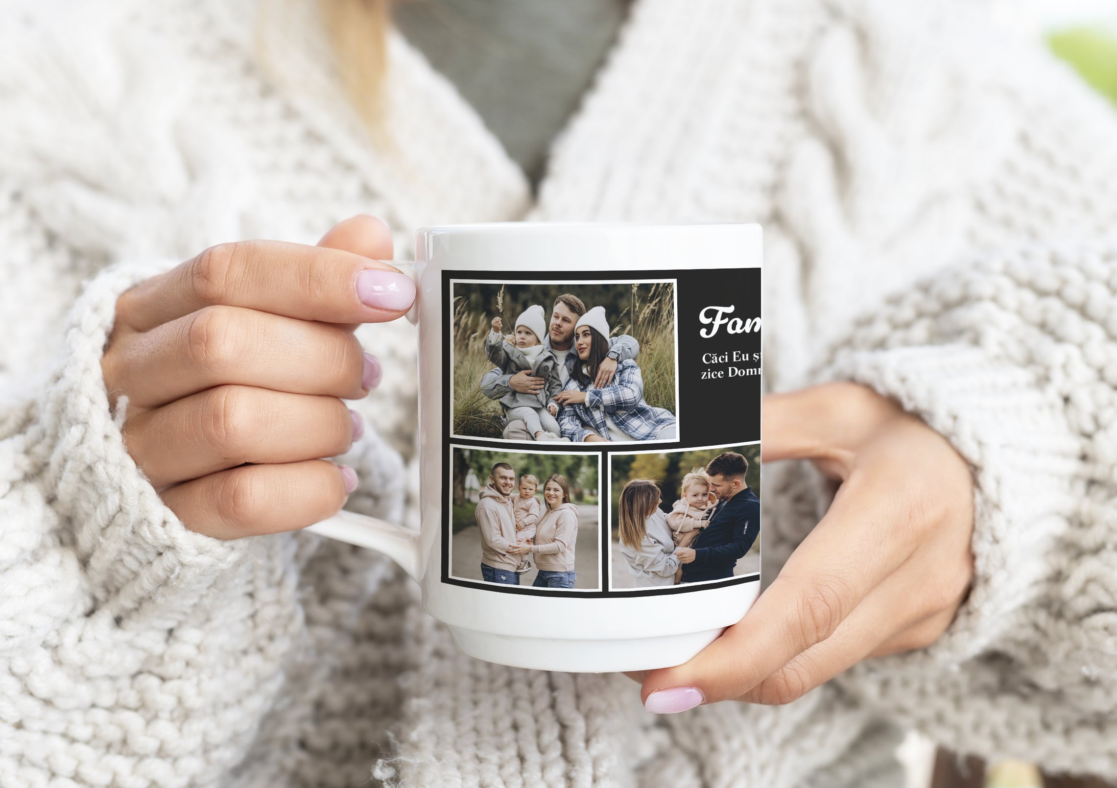 Cană personalizată cu poze, nume -colaj de Familie Cană personalizată cu poze, nume -colaj de Familie
