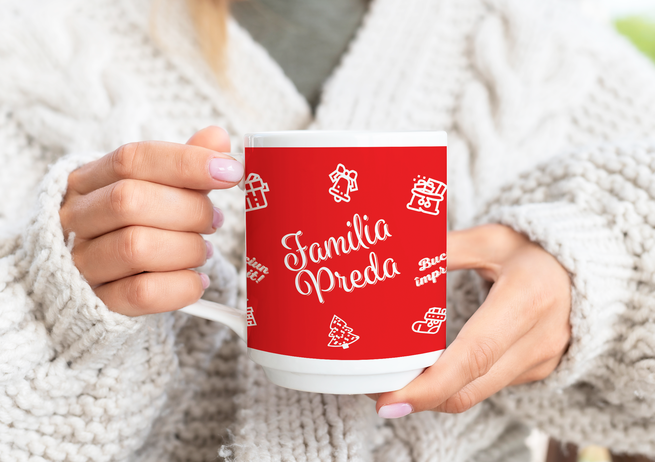 Cană personalizată nume Familie,verset -Craciun Cană personalizată nume Familie,verset -Craciun