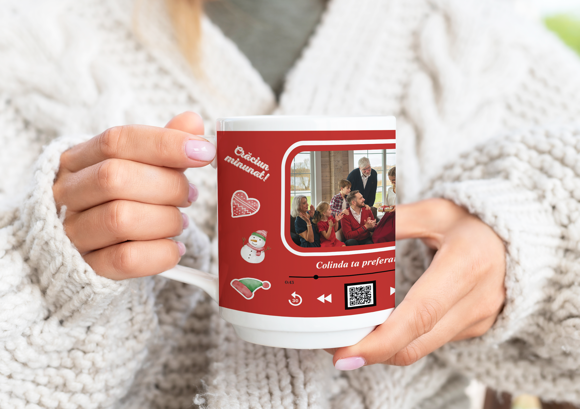 Cană personalizată Craciun-Melodie cod QR Cană personalizată Craciun-Melodie cod QR