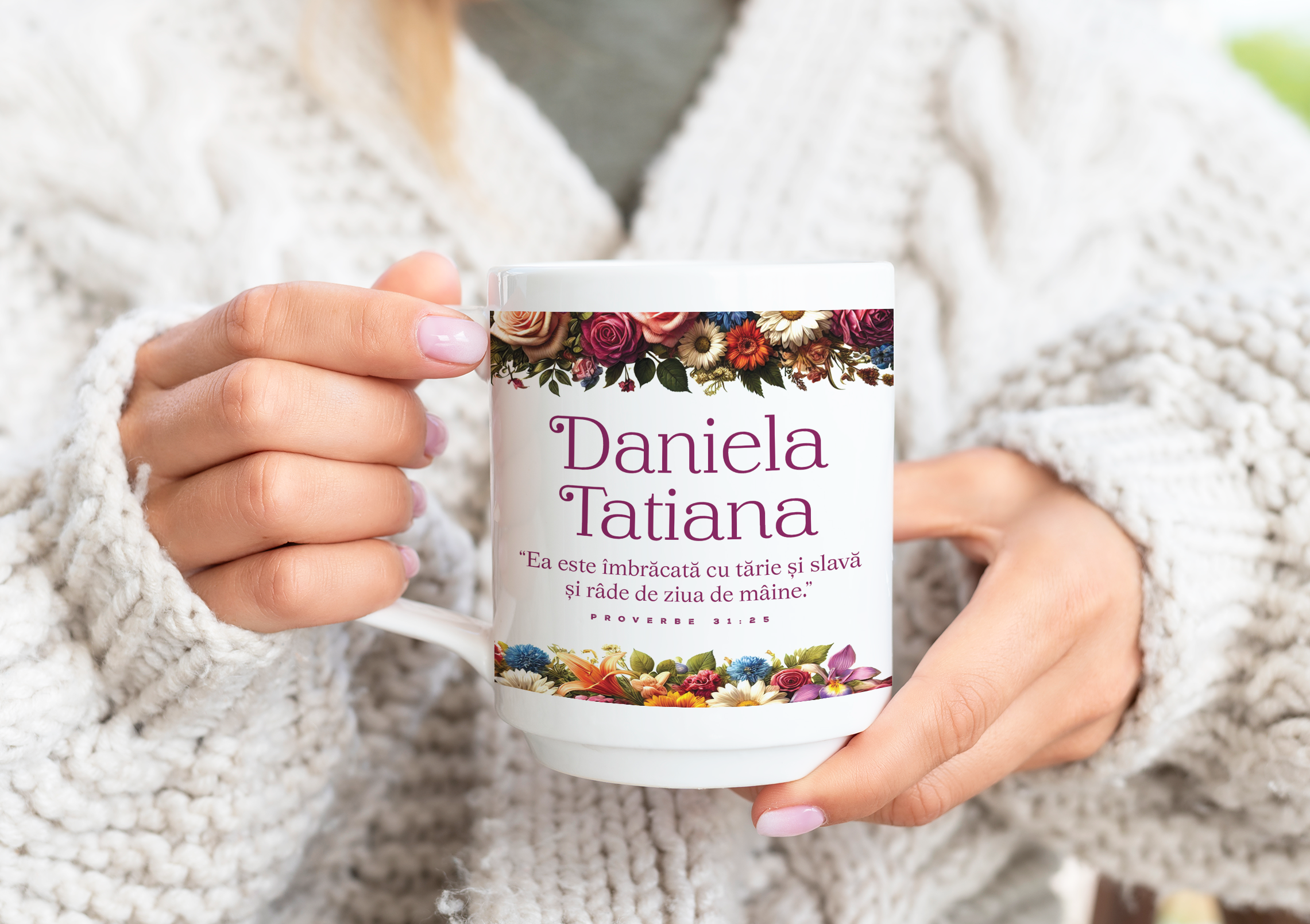 Cană pentru 8 Martie personalizată cu poză,nume-verset biblic4 Cană pentru 8 Martie personalizată cu poză,nume-verset biblic4