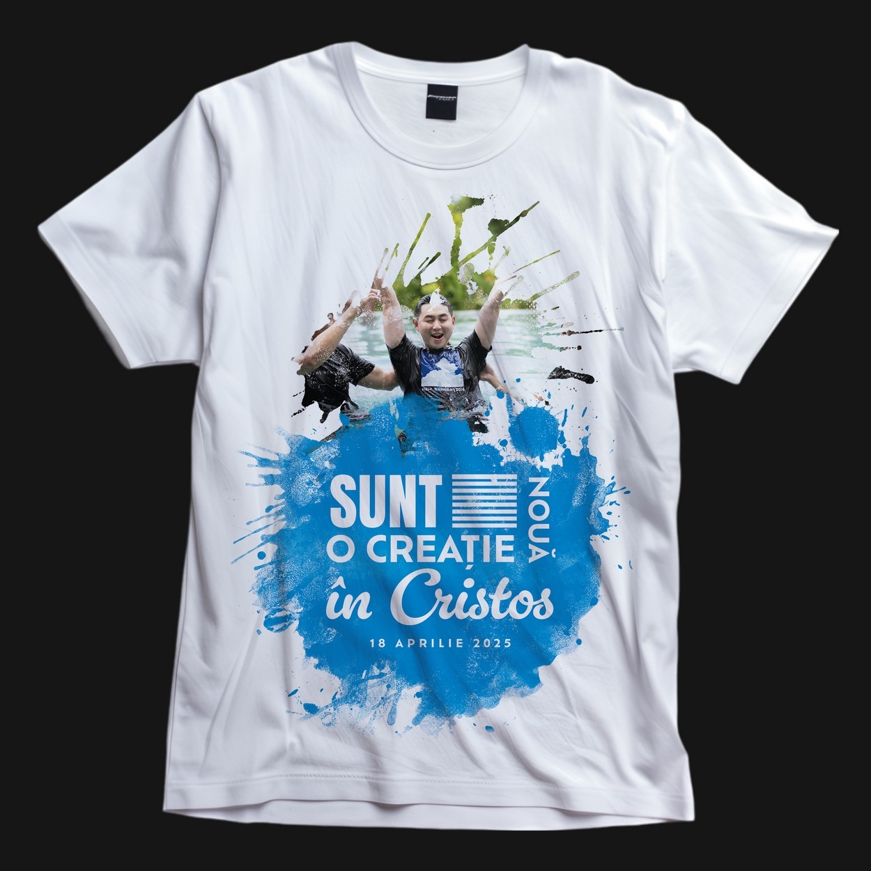 Tricou crestin personalizat cu poză și dată - Botez Tricou crestin personalizat cu poză și dată - Botez