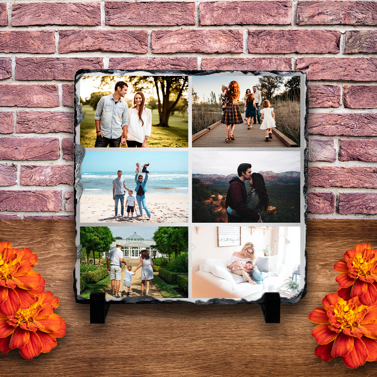 Placă ardezie personalizată cu 6 poze