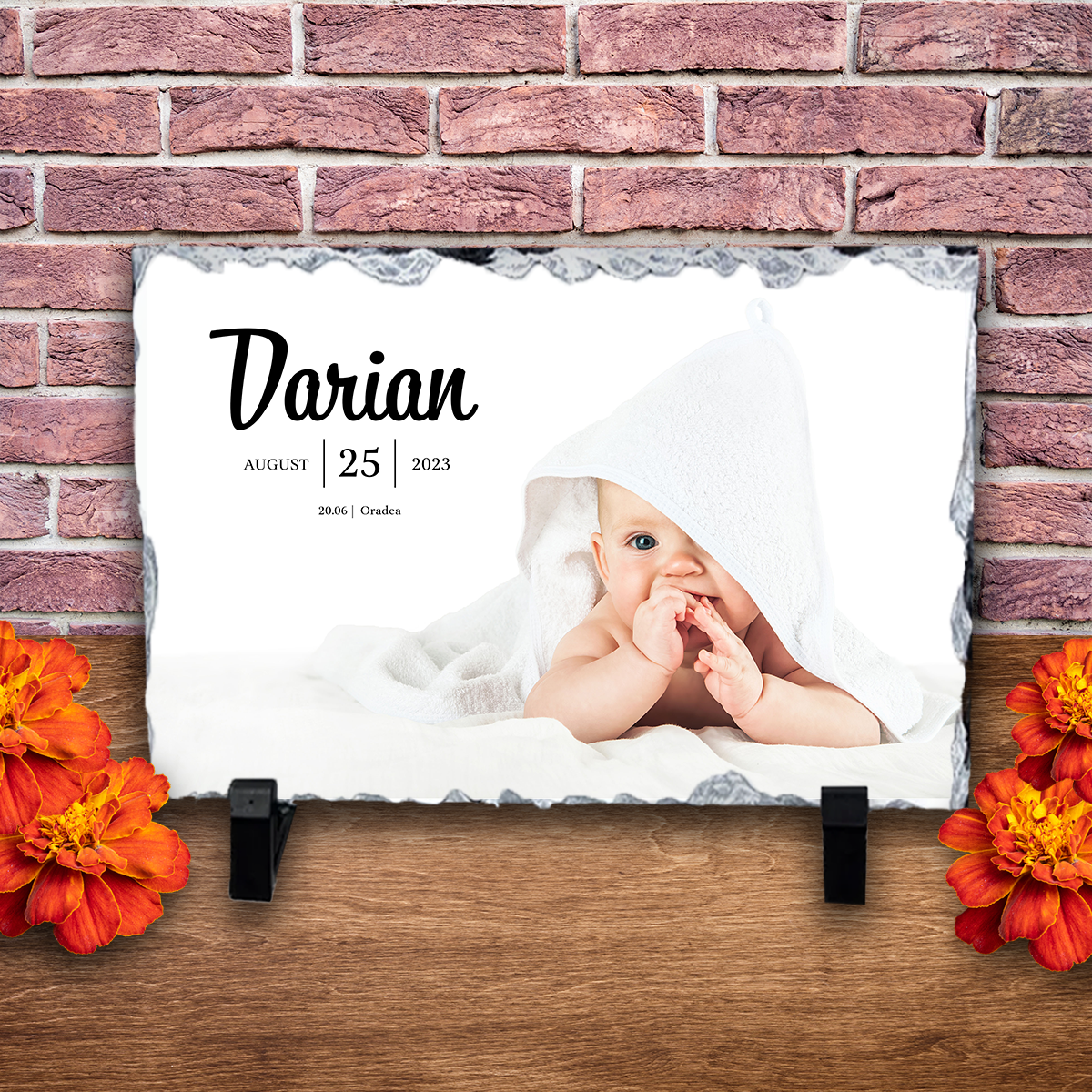Placă ardezie personalizată – Nou născut