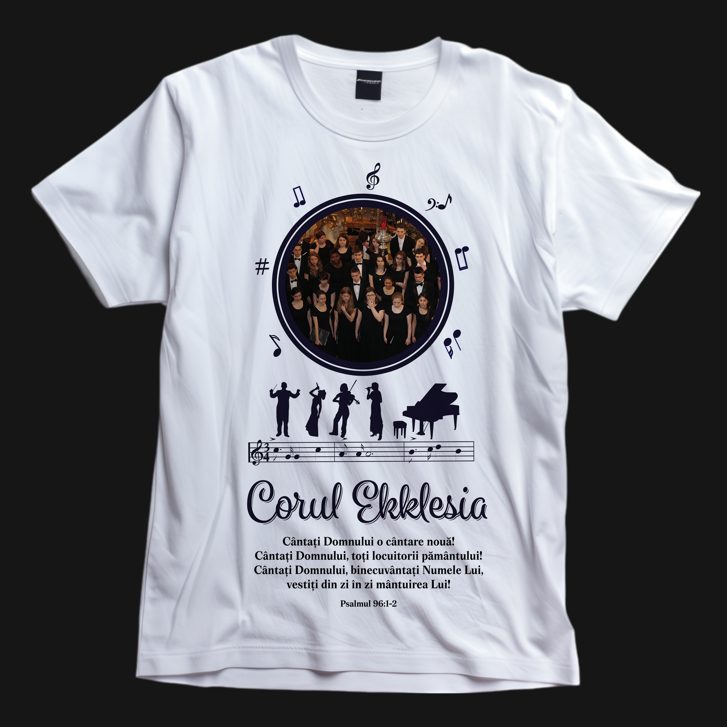 Tricou crestin personalizat cu verset biblic, poză și nume - Cor Tricou crestin personalizat cu verset biblic, poză și nume - Cor