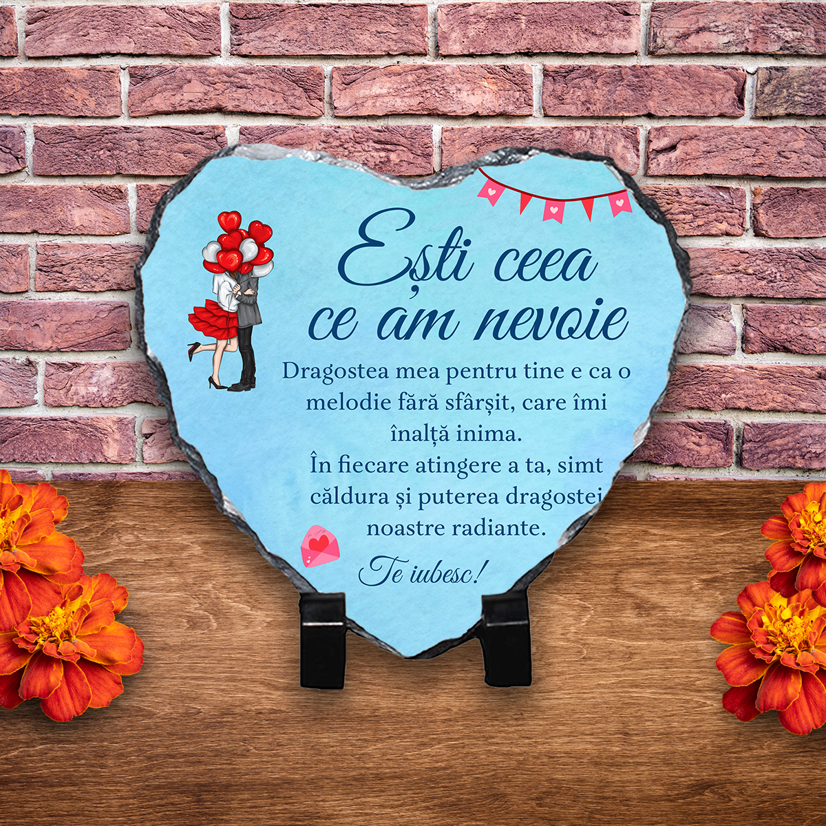 Placă ardezie personalizată cu text – Ziua Îndrăgostiților Placă ardezie personalizată cu text – Ziua Îndrăgostiților