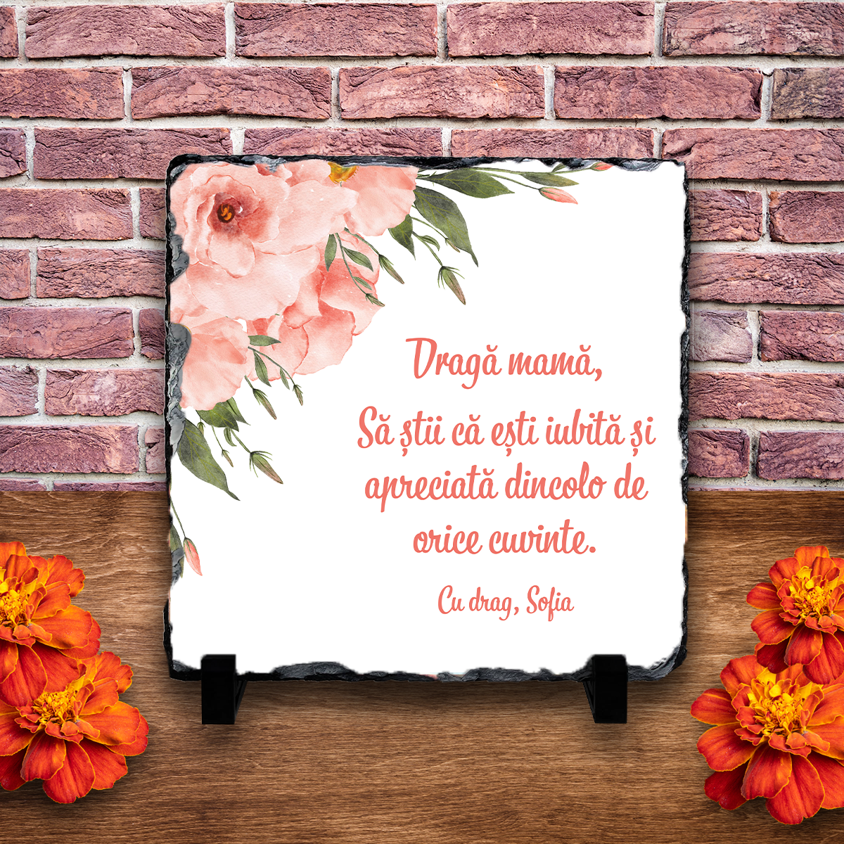 Placă ardezie personalizată cu nume – Mama