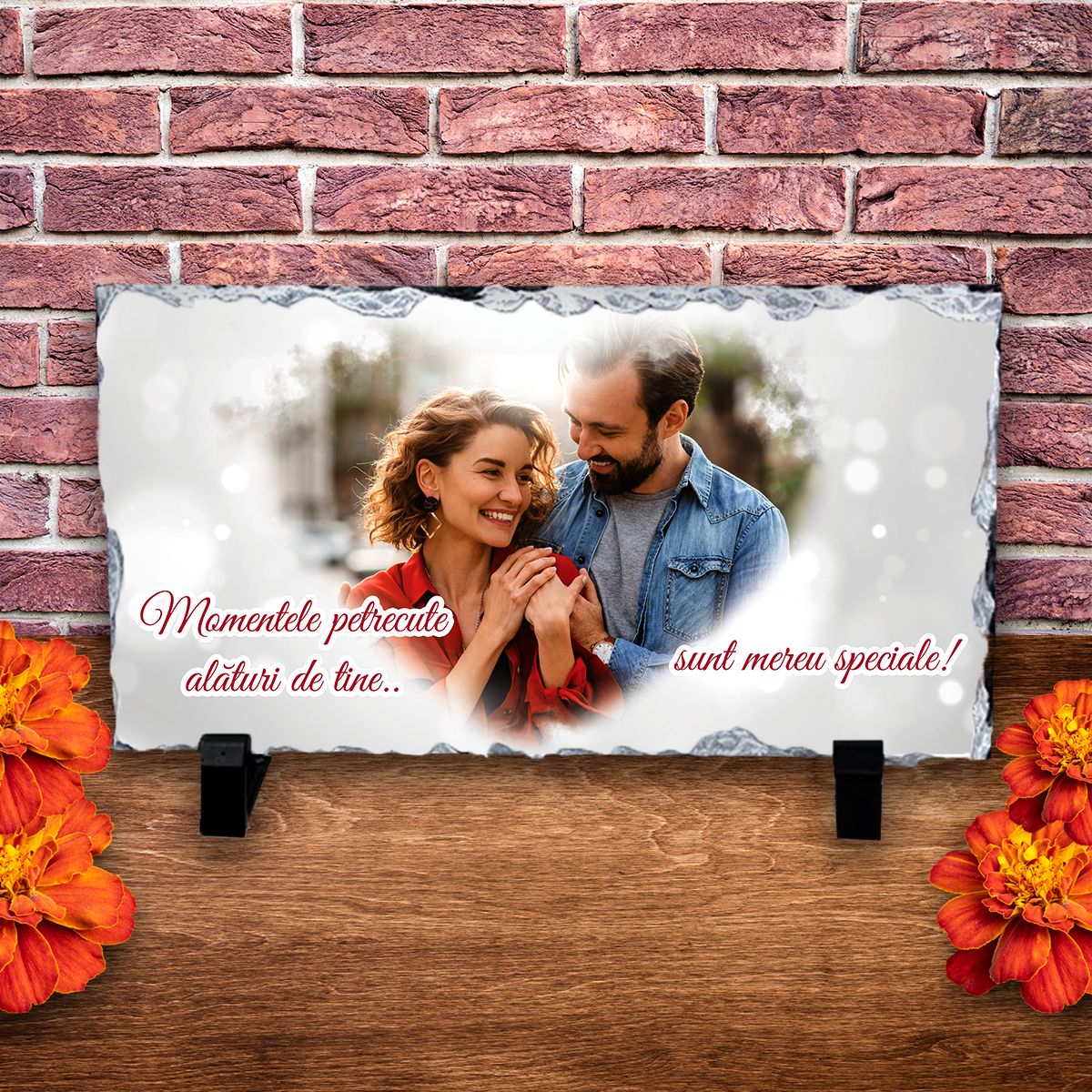 Placă ardezie personalizată cu poză – Cuplu