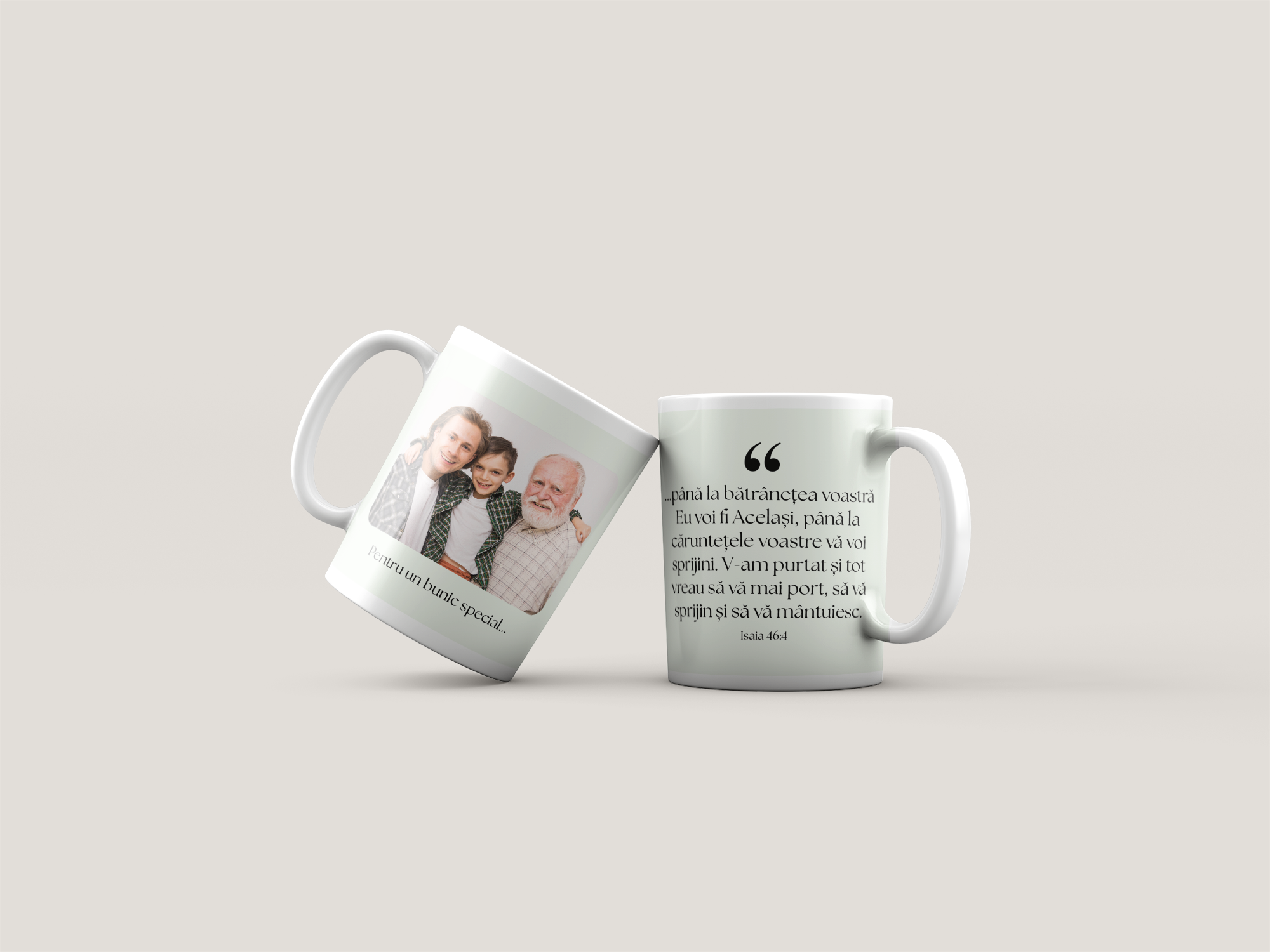 Cană personalizată cu poză,Bunic- verset biblic