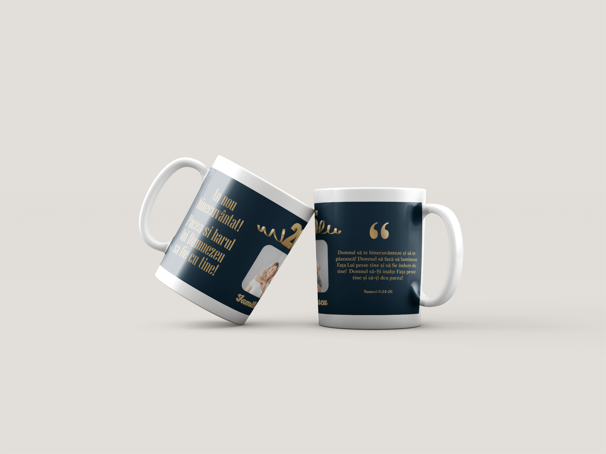 Cană personalizată cu verset biblic, numele de familie și poză - An nou binecuvântat! Cană personalizată cu verset biblic, numele de familie și poză - An nou binecuvântat!