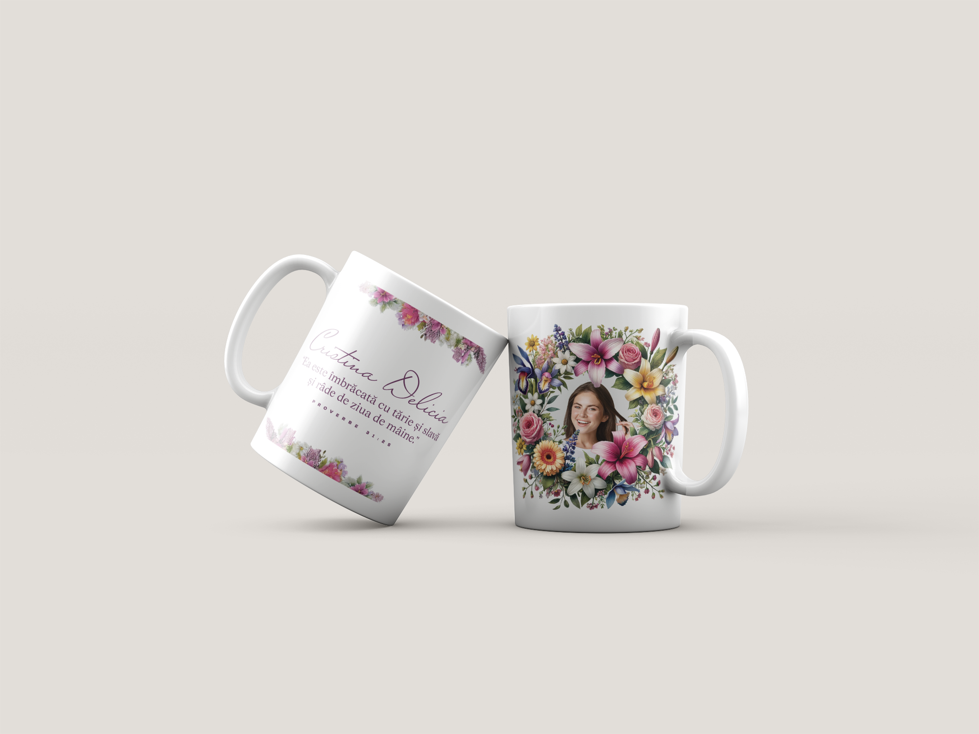 Cană pentru 8 Martie personalizată cu poză,nume-verset biblic2