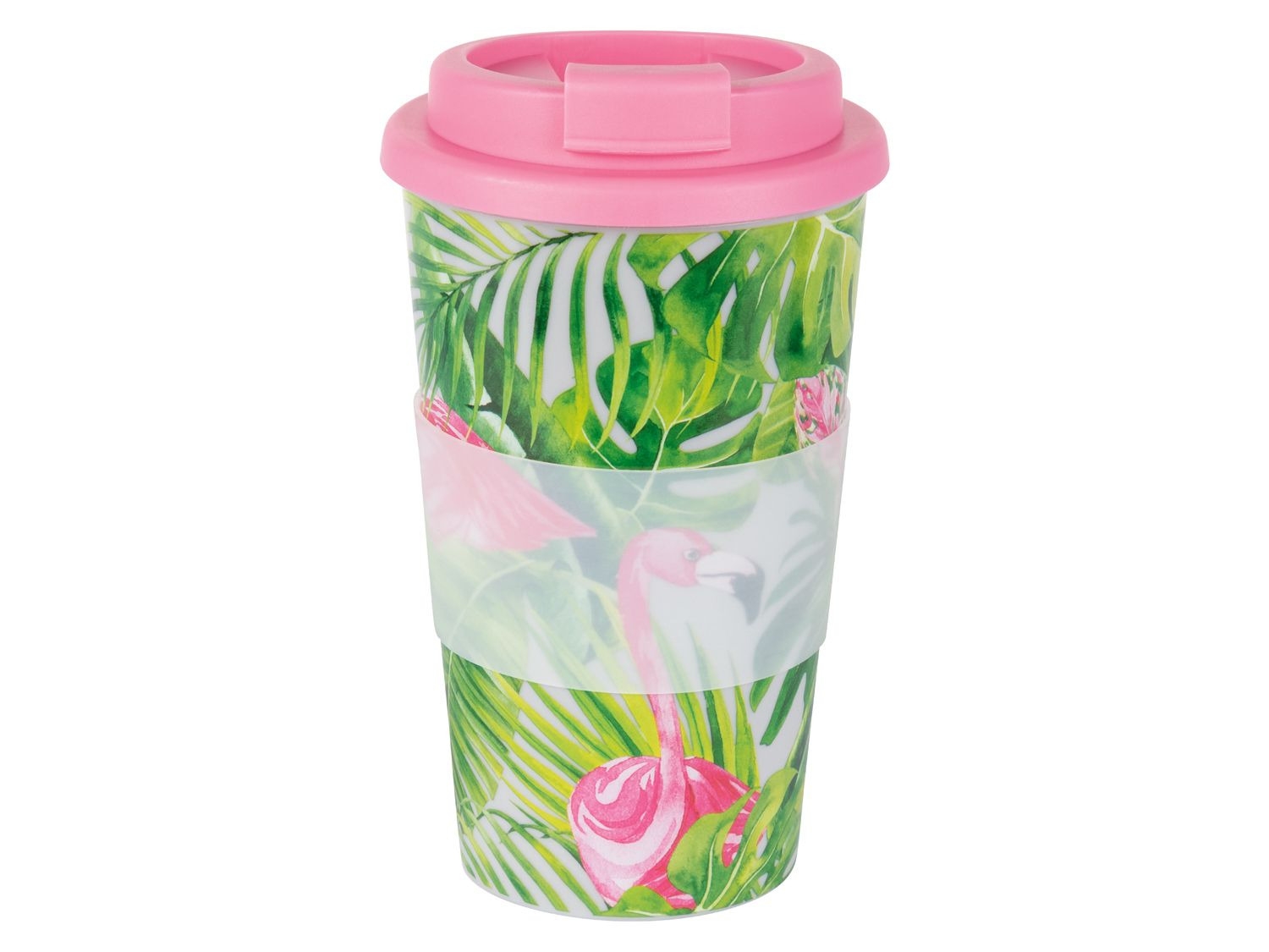 Pahar din plastic pentru cafea cu capac - Flamingo Pahar din plastic pentru cafea cu capac - Flamingo