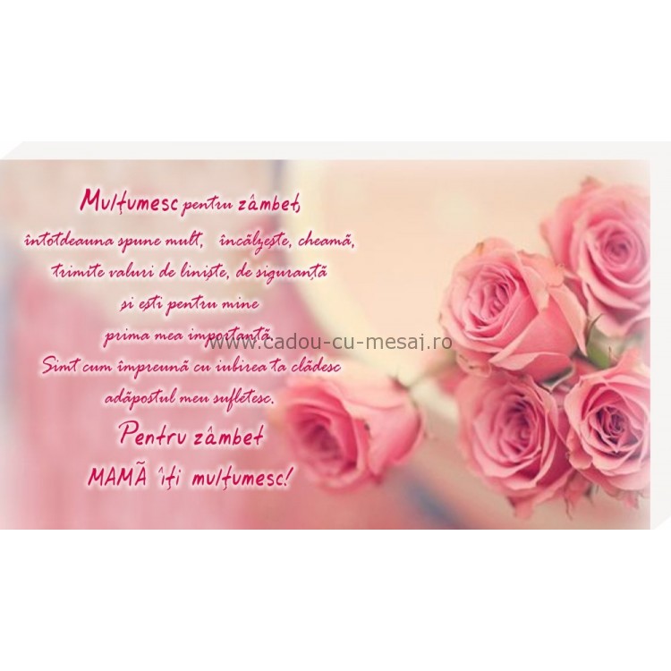 Mulțumesc pentru zâmbet...mama- Placheta birou Mulțumesc pentru zâmbet...mama- Placheta birou