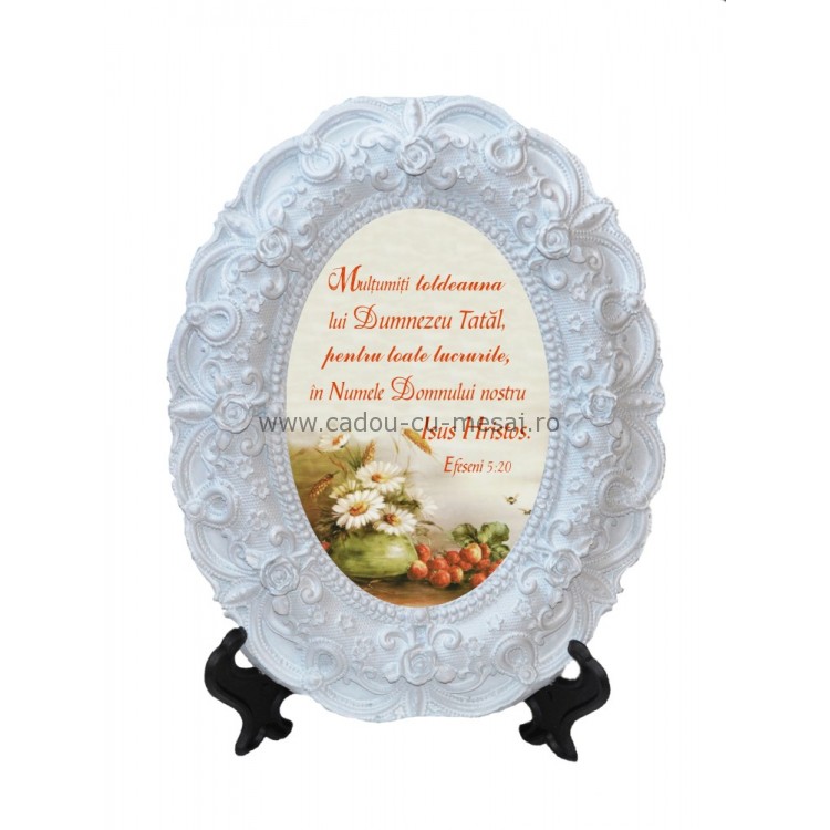 Tablou oval - Mulțumiți totdeauna lui Dumnezeu