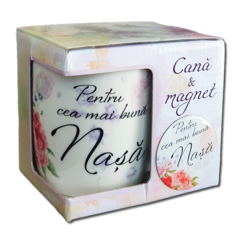 Cana portelan cu magnet - Pentru cea mai buna nasa! Cana portelan cu magnet - Pentru cea mai buna nasa!