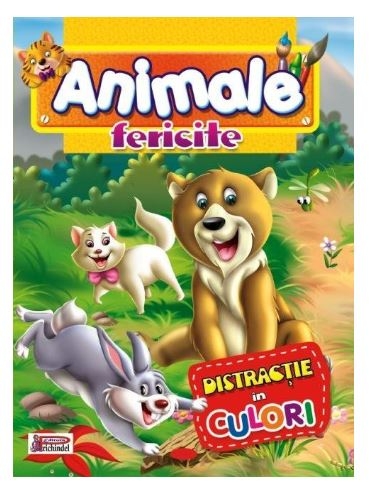 Animale fericite - Distractie in culori - Carte de colorat (3-7 ani) Animale fericite - Distractie in culori - Carte de colorat (3-7 ani)