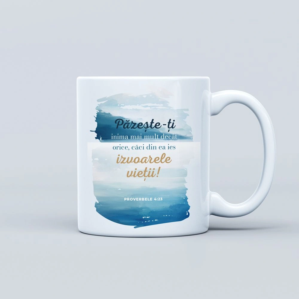 Cana cu verset biblic, cadou crestin Pazeste-ti inima - Proverbele 4:23