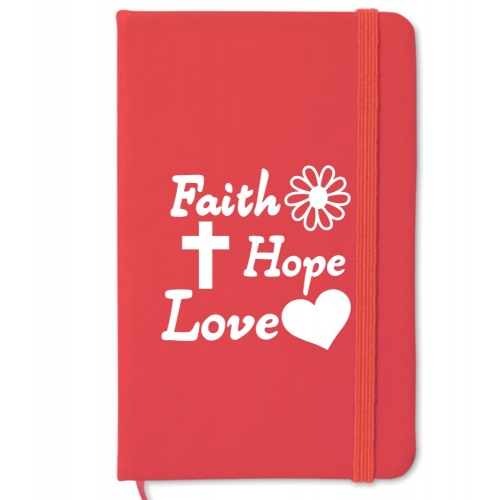 Carnetel A6 - Faith - Hope - Love (rosu) Carnetel A6 - Faith - Hope - Love (rosu)