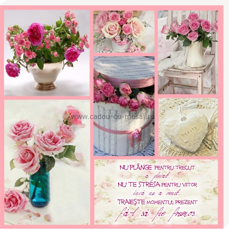 Tablou colaj vintage - Nu plânge pentru trecut (30x30 cm)