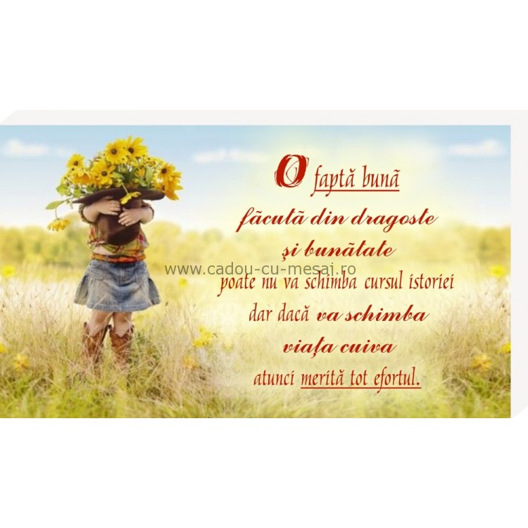 O faptă bună- Placheta birou O faptă bună- Placheta birou