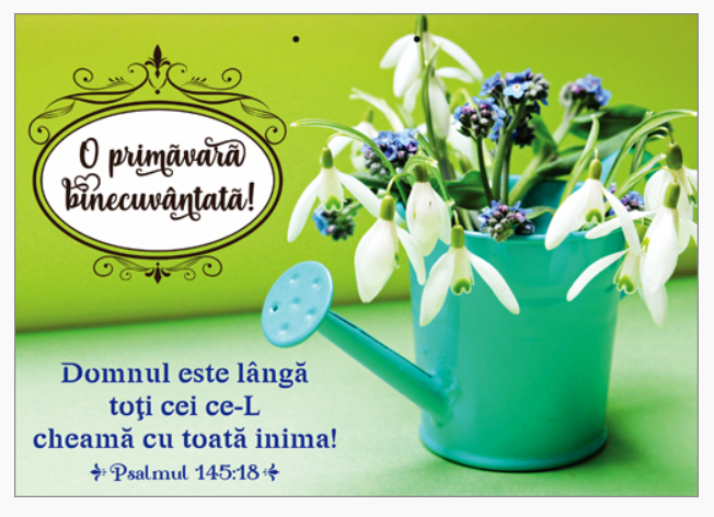 Poster cu verset A4 - "Domnul este lângă toţi cei ce-L cheamă cu toată inima!" [06]