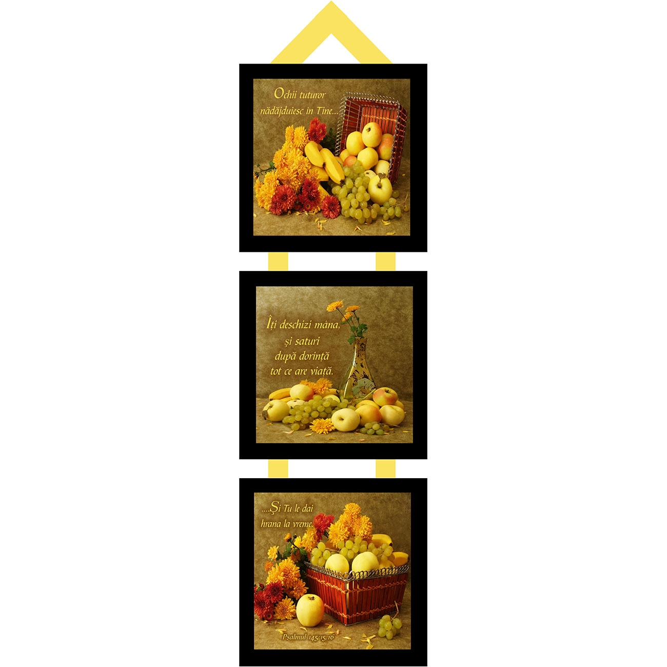 Set 3 mini tablouri - "Ochii tuturor nădăjduiesc în Tine..." Set 3 mini tablouri - "Ochii tuturor nădăjduiesc în Tine..."