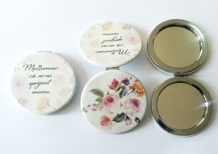 Oglinda de poseta - Multumesc ca m-ai sprijinit mereu Oglinda de poseta - Multumesc ca m-ai sprijinit mereu