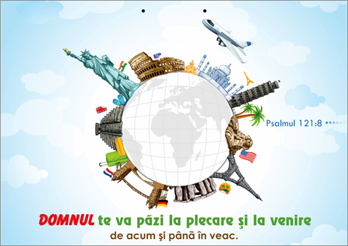 Poster cu verset - Domnul te va pazi la plecare si la venire Poster cu verset - Domnul te va pazi la plecare si la venire