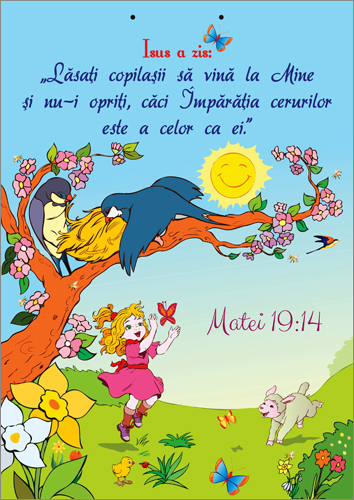 Poster A4 plastifiat - Lasati copilasii sa vina la Mine Poster A4 plastifiat - Lasati copilasii sa vina la Mine