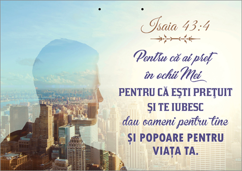 Poster cu verset - Pentru ca ai pret in ochii mei Poster cu verset - Pentru ca ai pret in ochii mei