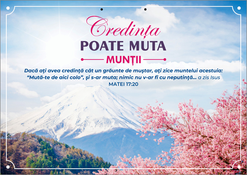 Poster cu verset - Credinta poate muta muntii Poster cu verset - Credinta poate muta muntii