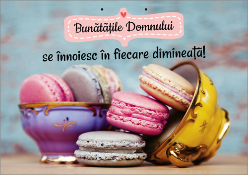 Poster cu text A4 -  "Bunătăţile Domnului se înnoiesc în fiecare dimineaţă!" [65]