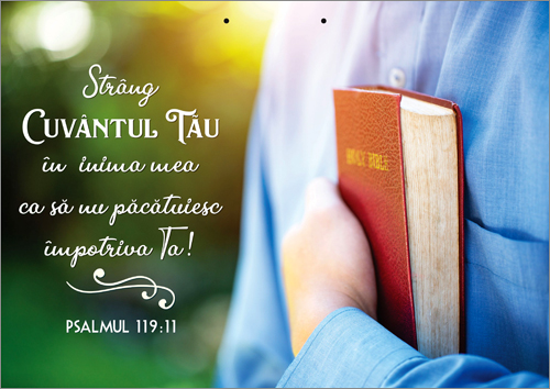 Poster cu verset - Strang cuvantul Tau in inima mea Poster cu verset - Strang cuvantul Tau in inima mea