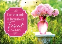 Poster cu verset A4 - "Cine se increde in Domnul este Fericit.'' [05]