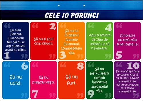 Poster cu verset A4 - Verset:"Cele 10 porunci "  [82]