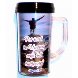Cana termoizolanta cu maner - Pot totul in Hristos! Cana termoizolanta cu maner - Pot totul in Hristos!