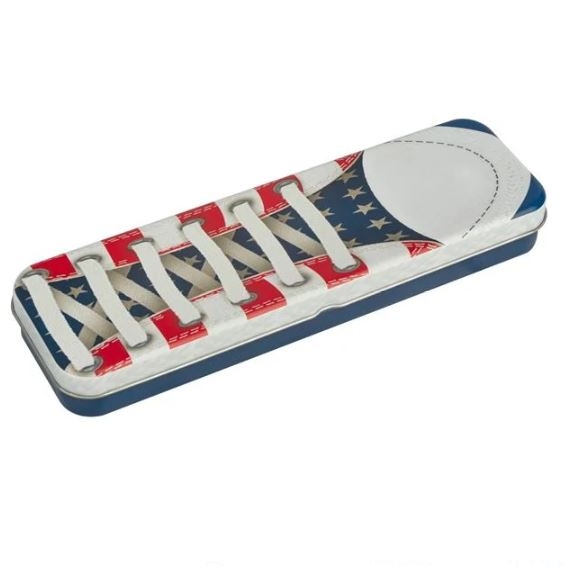 Penar metalic - Papuc albastru (20,5x6x2,5 cm) Penar metalic - Papuc albastru (20,5x6x2,5 cm)