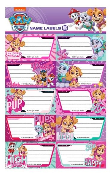 Etichete scolare - Paw Patrol, Model 2 (20 buc.) Etichete scolare - Paw Patrol, Model 2 (20 buc.)