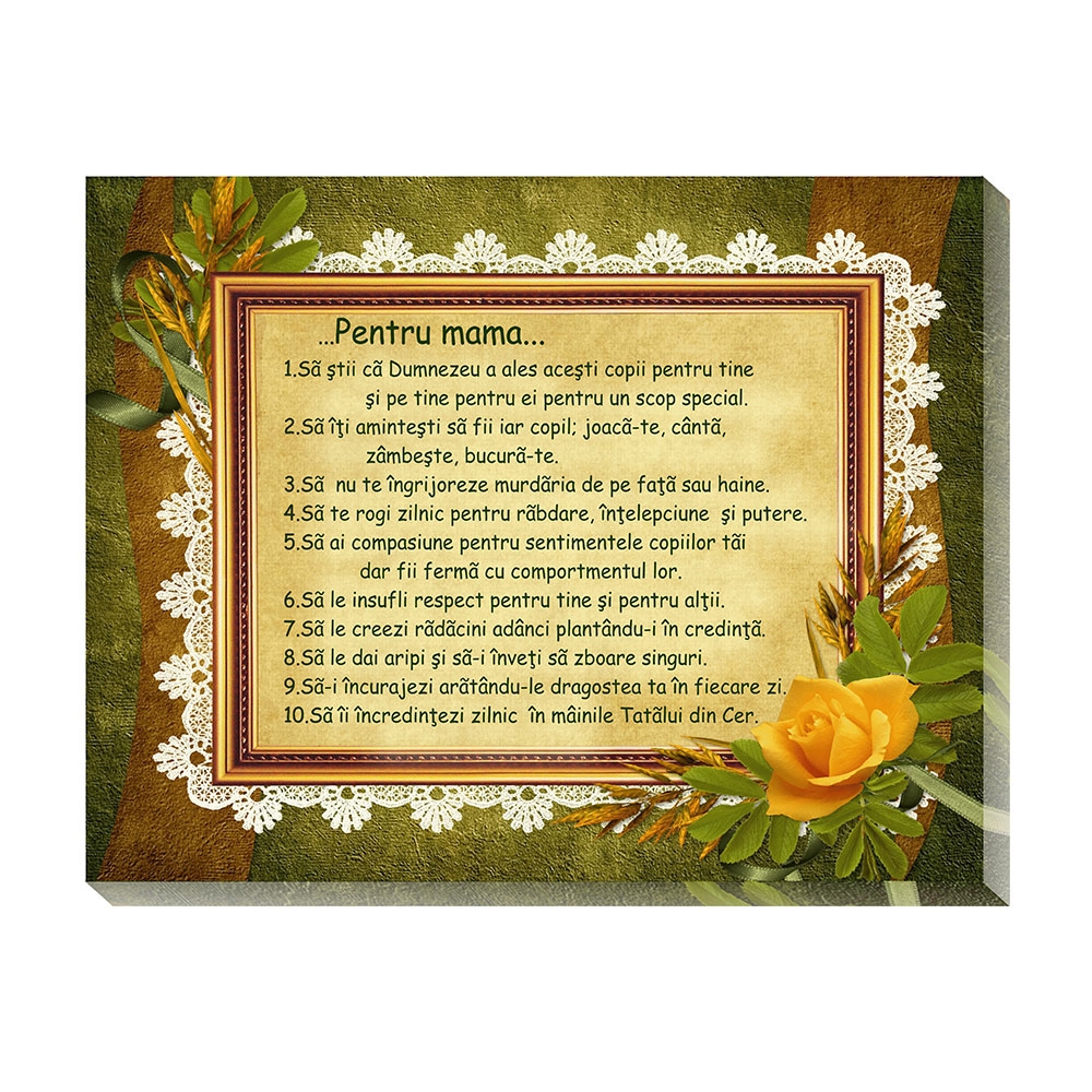 Tablou canvas (25x30cm) - Pentru mama Tablou canvas (25x30cm) - Pentru mama
