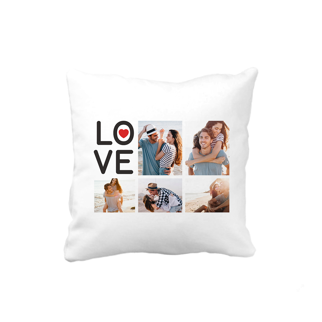 Pernă personalizată cu 5 poze – LOVE Pernă personalizată cu 5 poze – LOVE