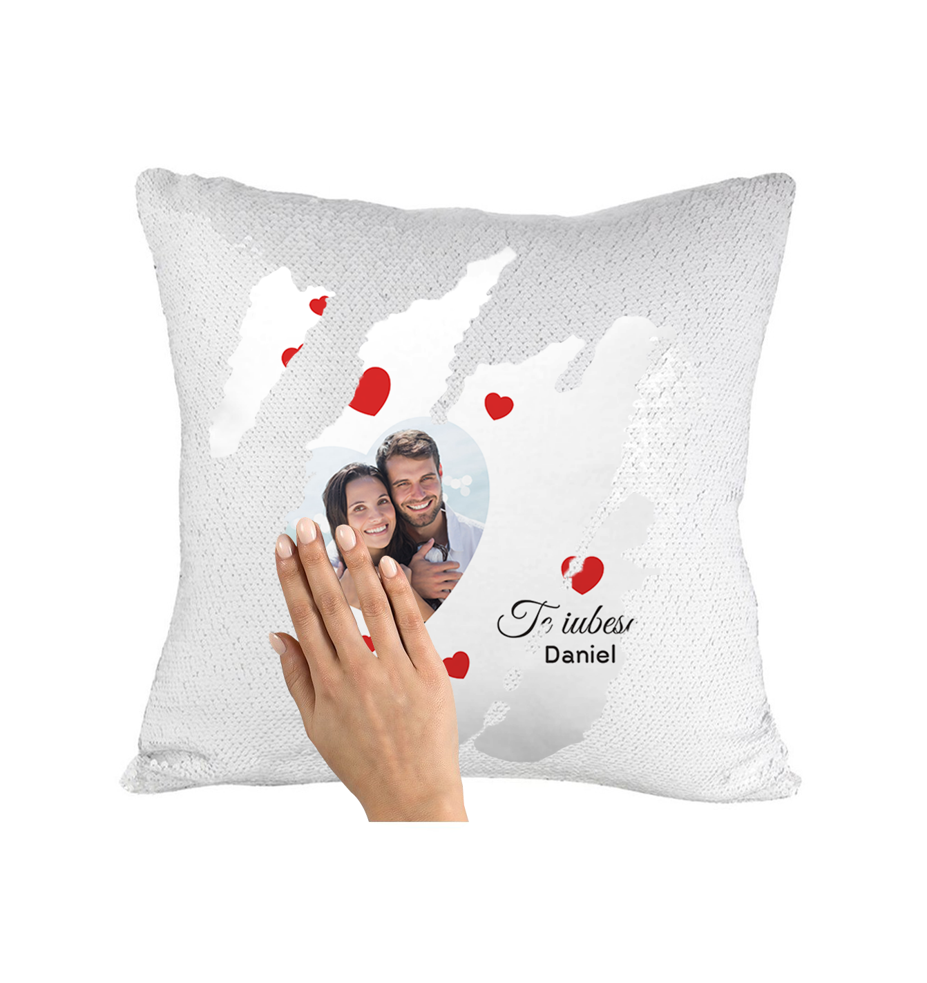 Pernă personalizată cu nume și poză – Te iubesc Pernă personalizată cu nume și poză – Te iubesc